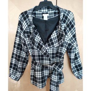 Plaid belted jacket